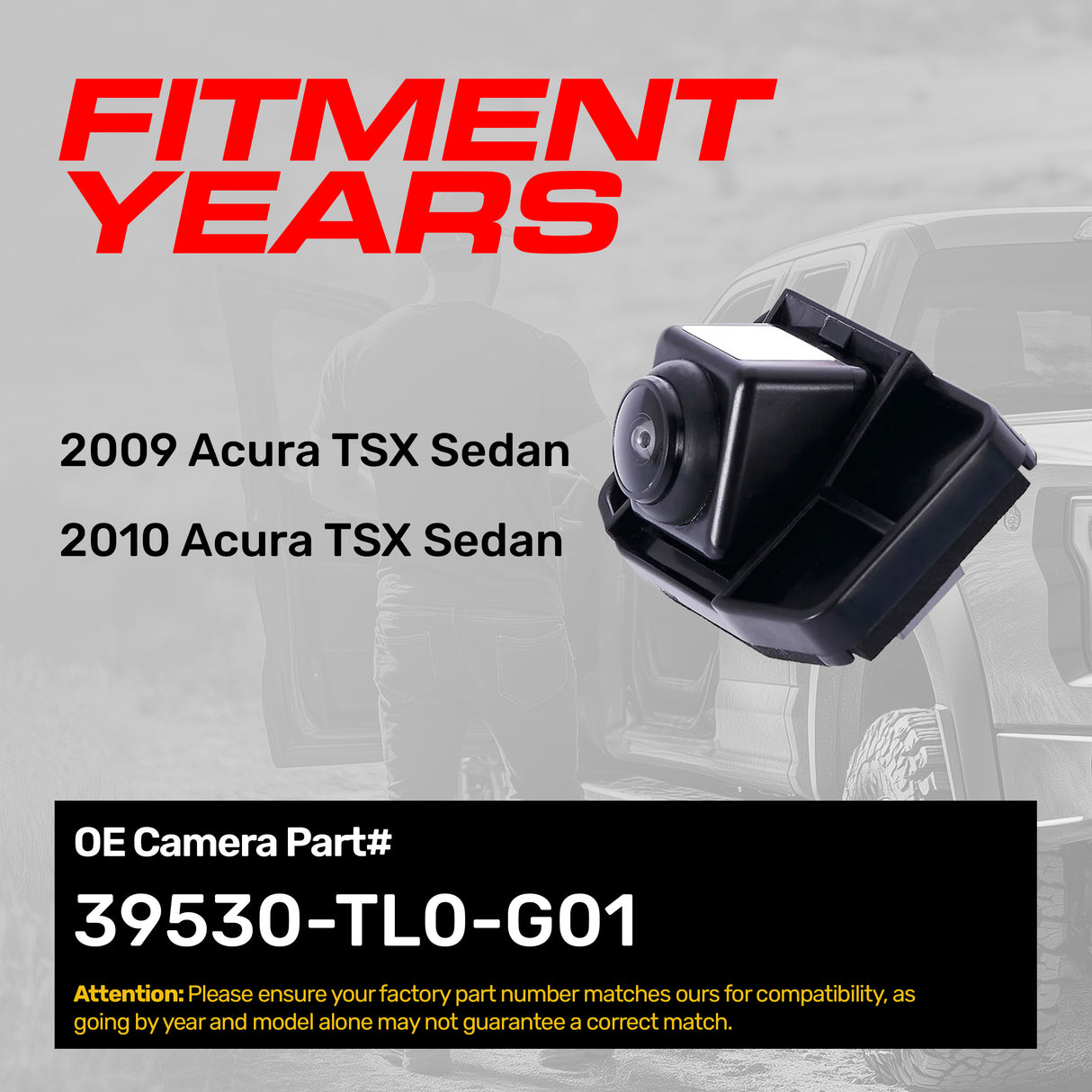 Acura TSX Sedan (2009-2010) OEM Replacement Backup Camera OE Part # 39530-TL0-G01