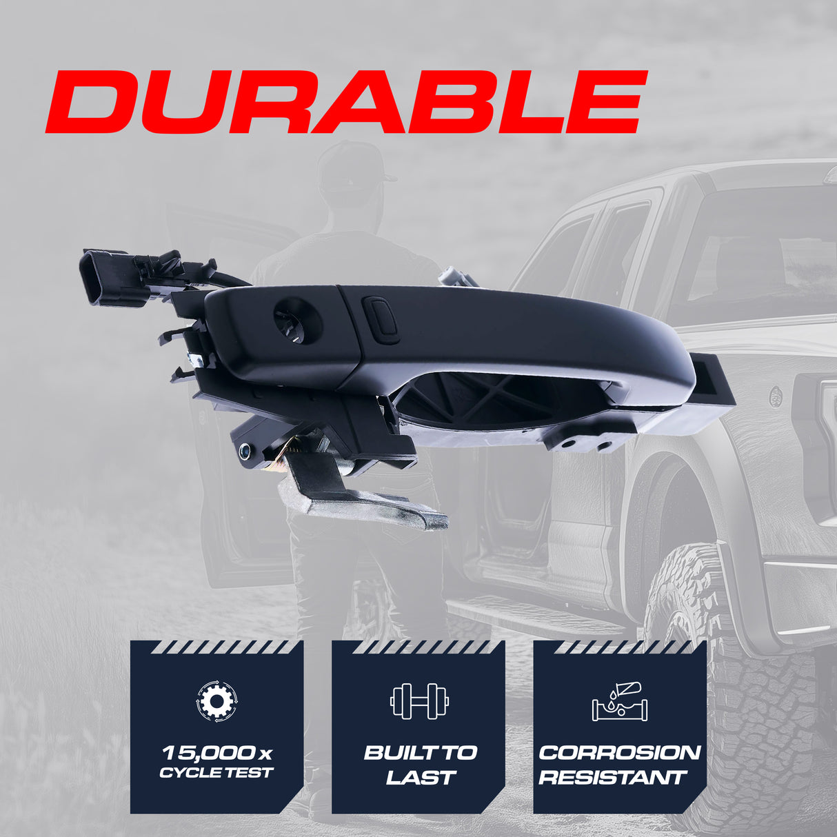 Exterior Door Handle Black Primed Replacement for Nissan Sentra B16 (2007-2012) (Smart Entry System w/ Sensor) OE Part # 80607-ZT52B, 80607-ET92A | Front Left Driver Side