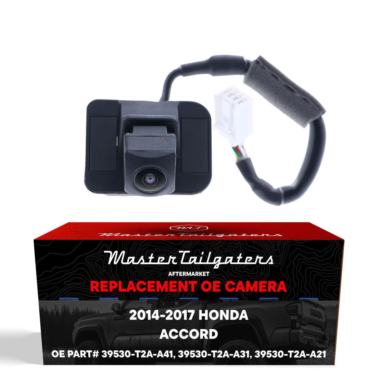 Honda Accord Sedan EX-L (2014-2015), Accord Sedan Touring (2016-2017), Accord Hybrid (2017) OEM Replacement Backup Camera OE Part # 39530-T2A-A41, 39530-T2A-A31, 39530-T2A-A21 - Master Tailgaters