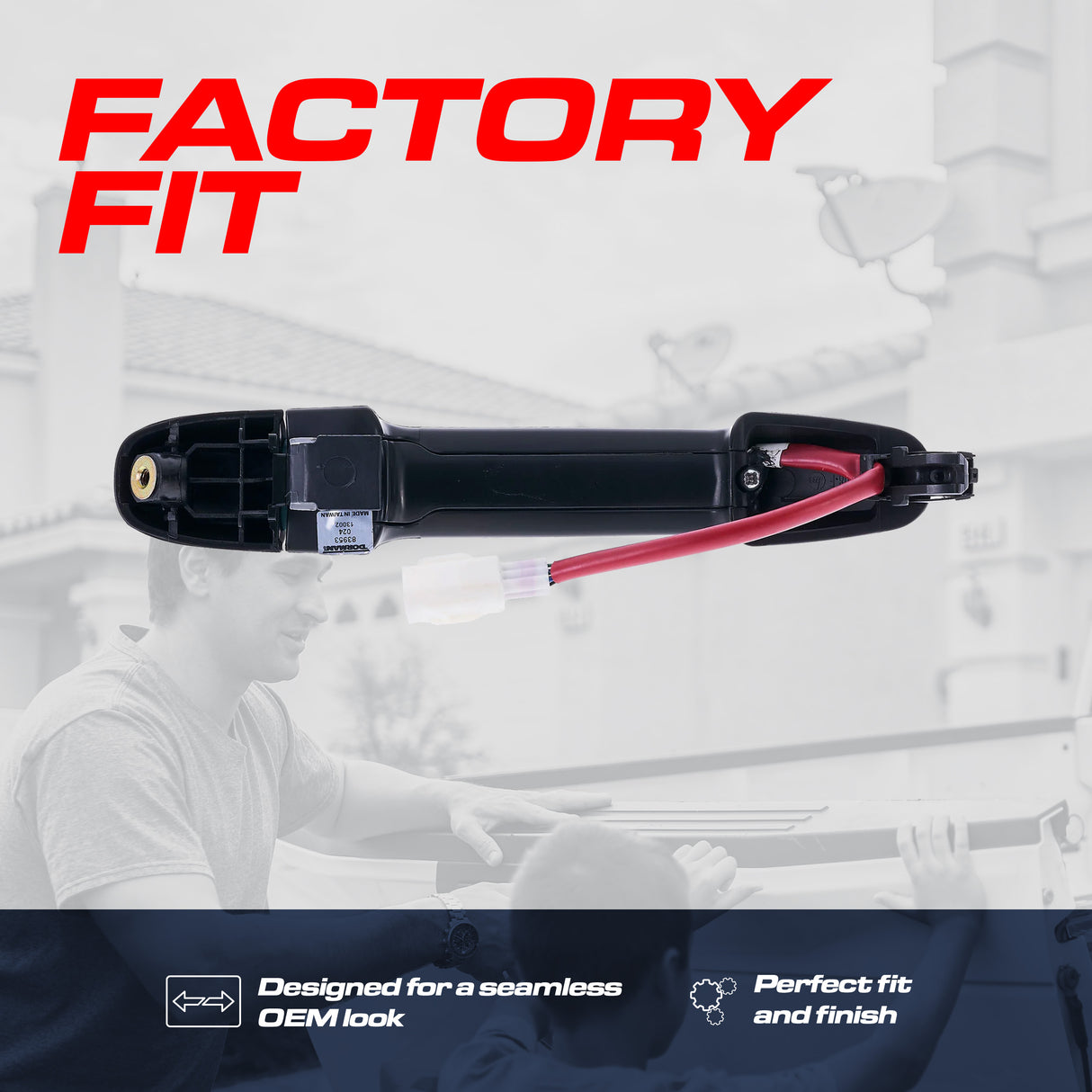 Exterior Door Handle Black Primed Replacement for Toyota Corolla (09-13), Prius (04-09), RAV4 (09-12) OE Part # 69210-02110-C1, 69210-12320-C1 | Front Right Passenger Side w/o Keyhole Cap