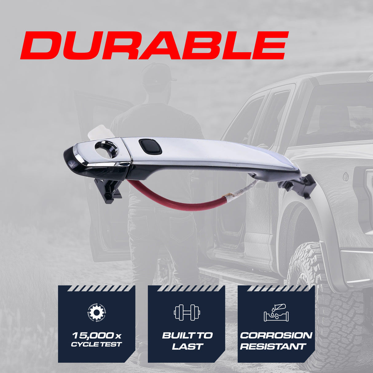 Exterior Door Handle Black/Chrome Replacement for Toyota Avalon (08-12), Highlander (08-13), Highlander Hybrid (08-13) OE Part # 69210-07010-C0, 69210-30310-C0 | Front Left Driver Side