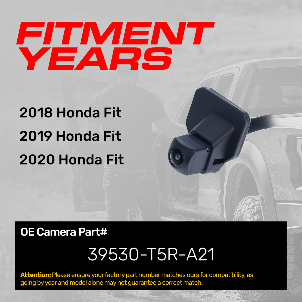 Honda Fit (2018-2020) OEM Replacement Backup Camera OE Part # 39530-T5R-A21