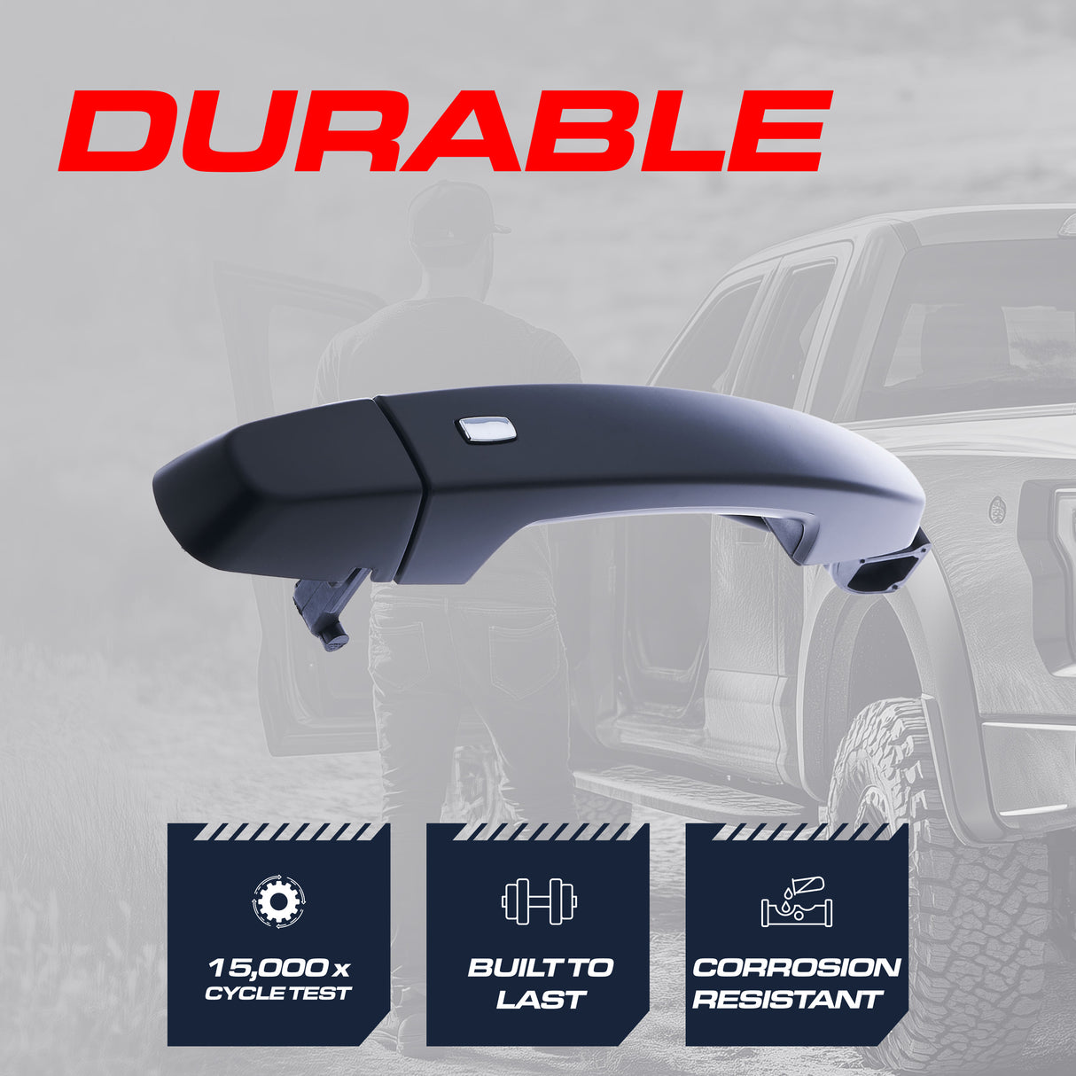 Exterior Door Handle Black Primed Replacement for Chevrolet Impala (2014) OE Part # 13590678 | Front Left Driver Side