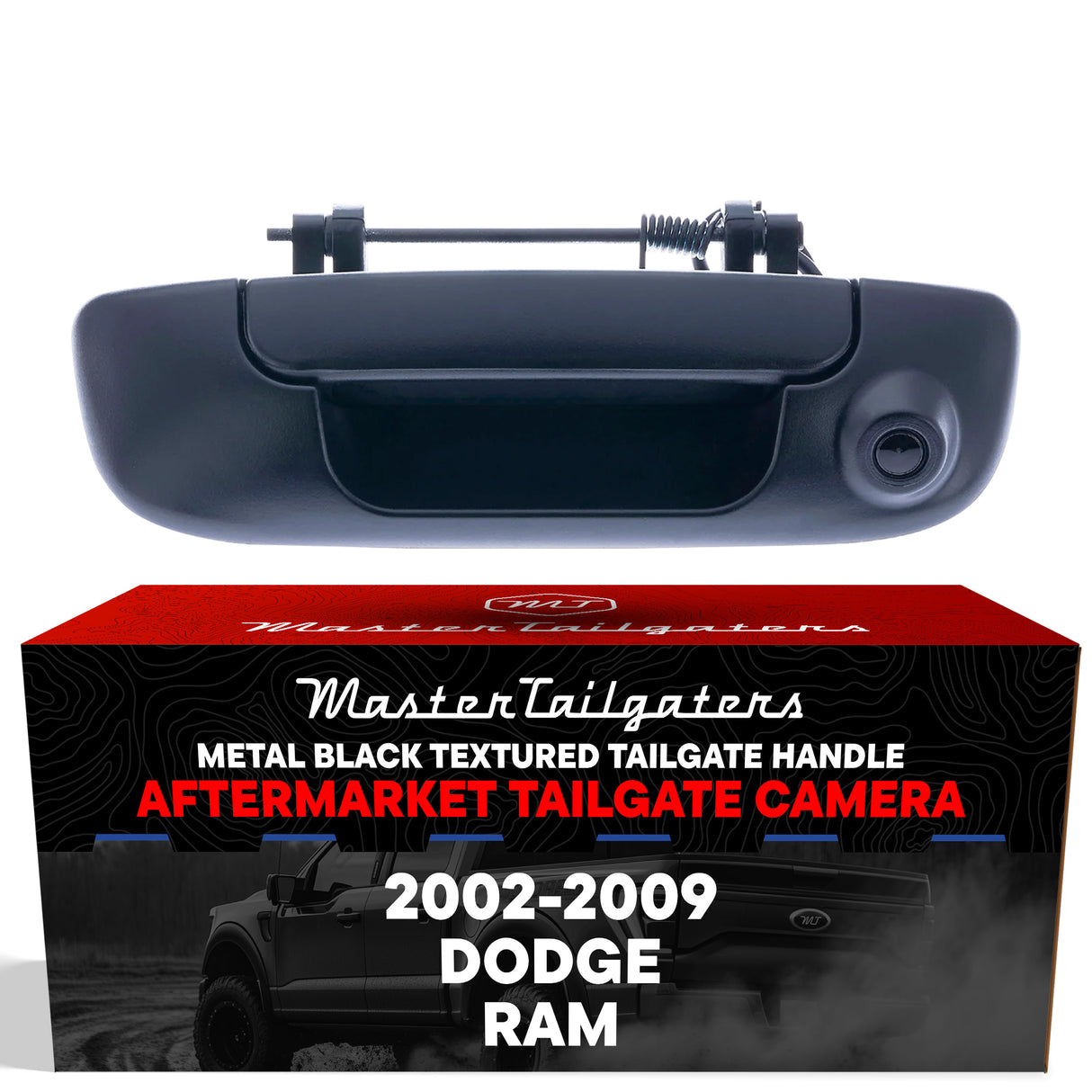 Dodge Ram (2002-2009) Black Metal Replacement Tailgate Handle with Backup Camera
