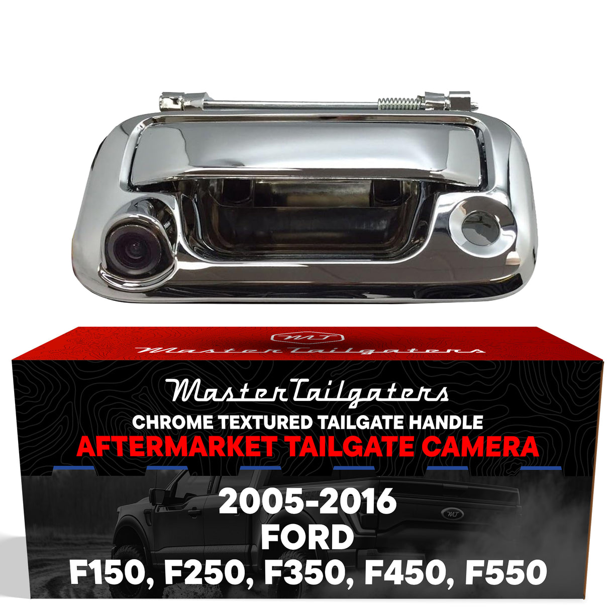 Ford F150 F250 F350 F450 F550 (2005-2016) Chrome Replacement Tailgate Handle with Backup Camera - Master Tailgaters
