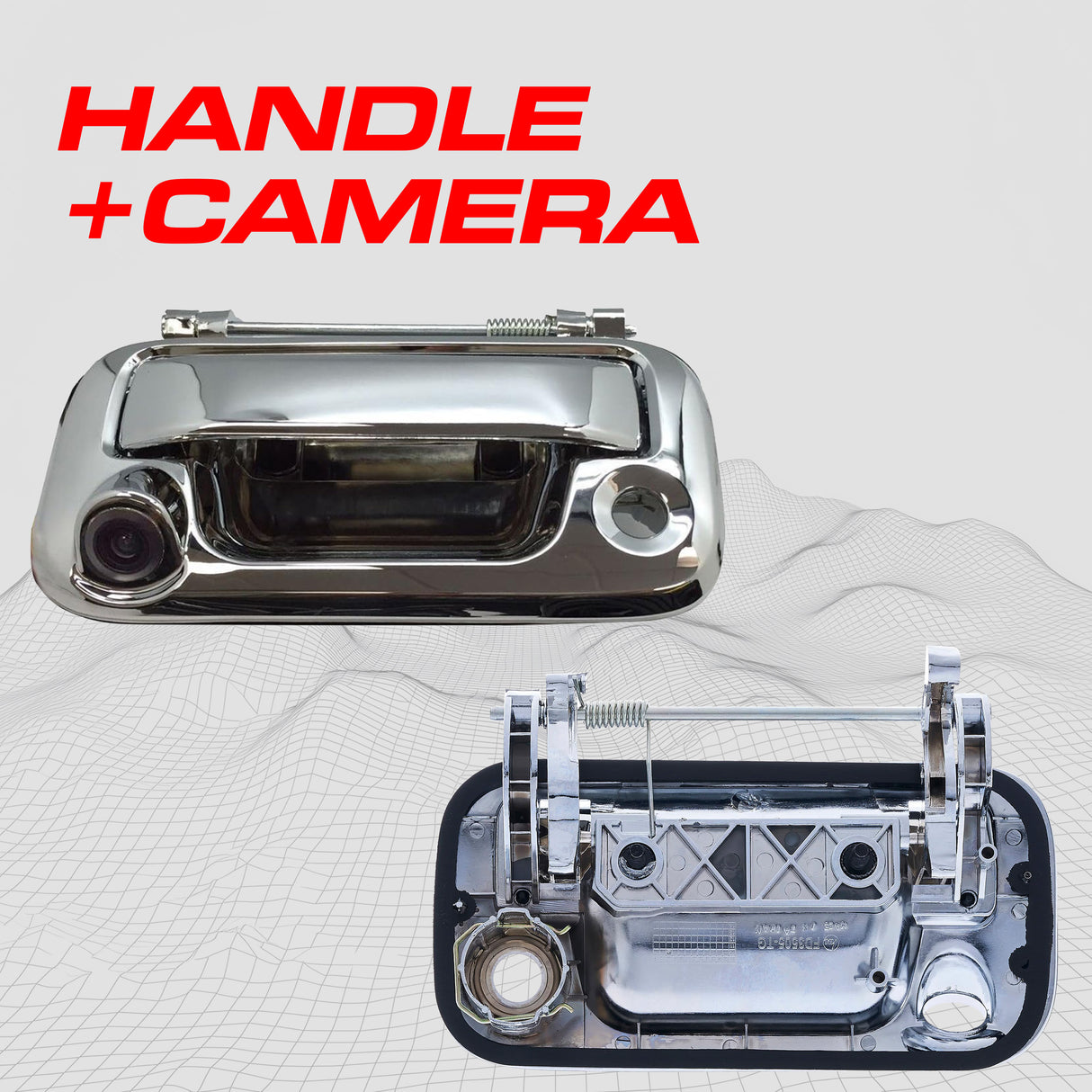 Ford F150 F250 F350 F450 F550 (2005-2016) Chrome Replacement Tailgate Handle with Backup Camera - Master Tailgaters