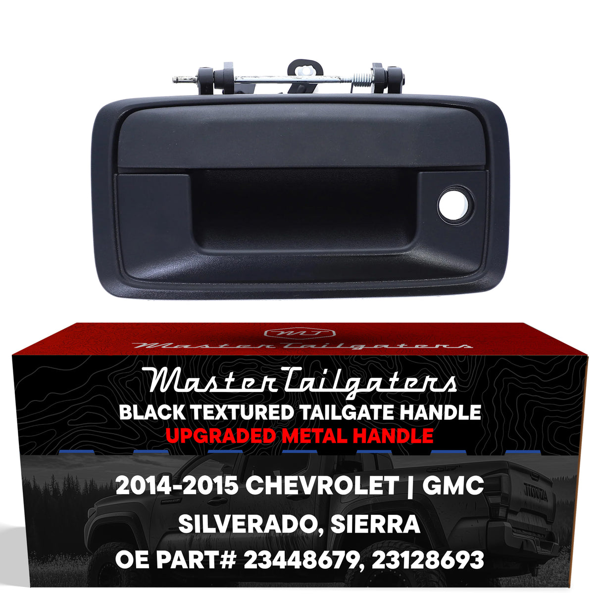 Tailgate Handle Upgraded Black Metal Replacement for Chevrolet Silverado (2014-2015) / GMC Sierra (2014-2015)