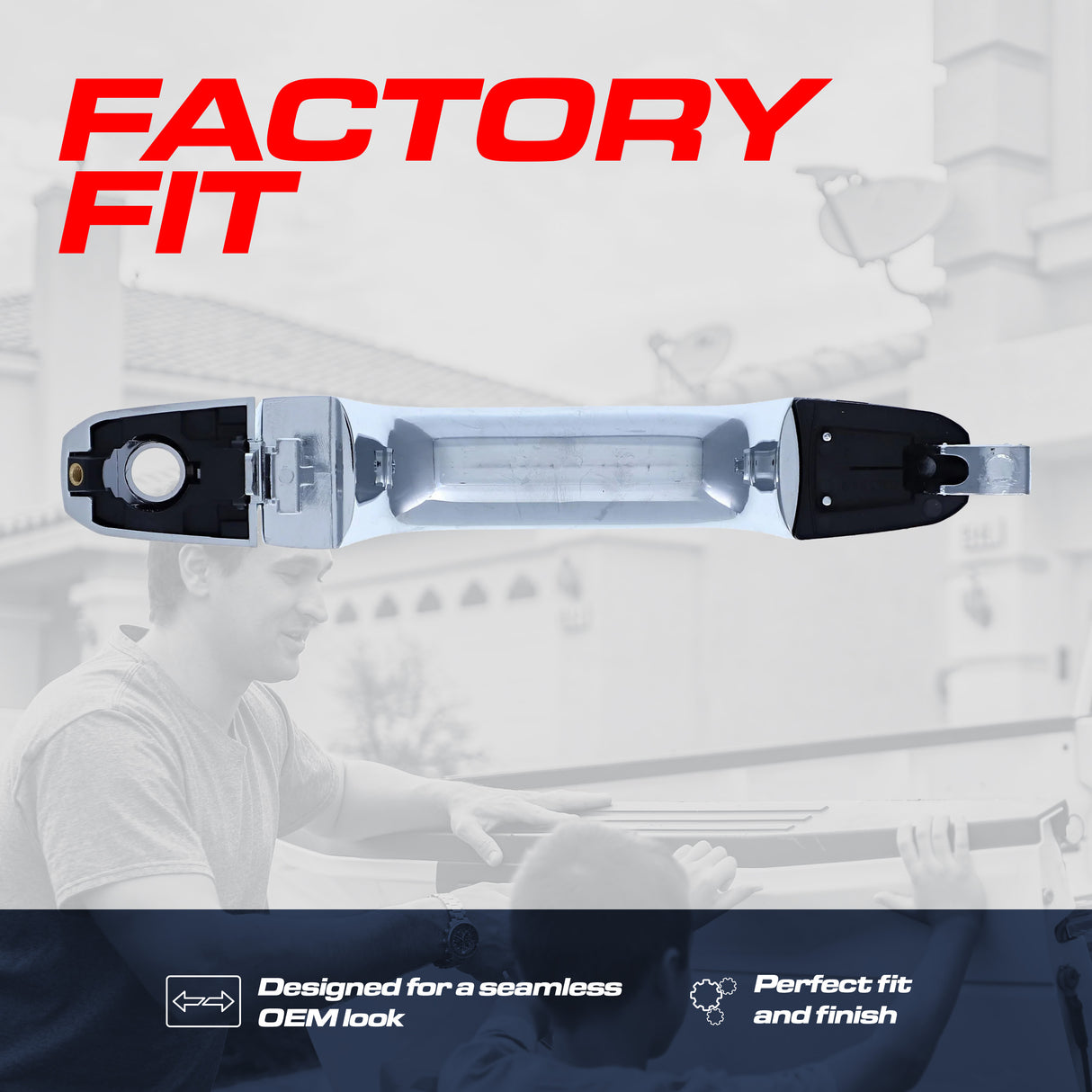 Exterior Door Handle Upgraded Chrome Metal Replacement for Chevrolet Silverado (2014-2019), Suburban (2016-2020), Tahoe (2016-2020) / Cadillac Escalade (2015) / GMC Sierra (2014-2019), Yukon (2016-2020)