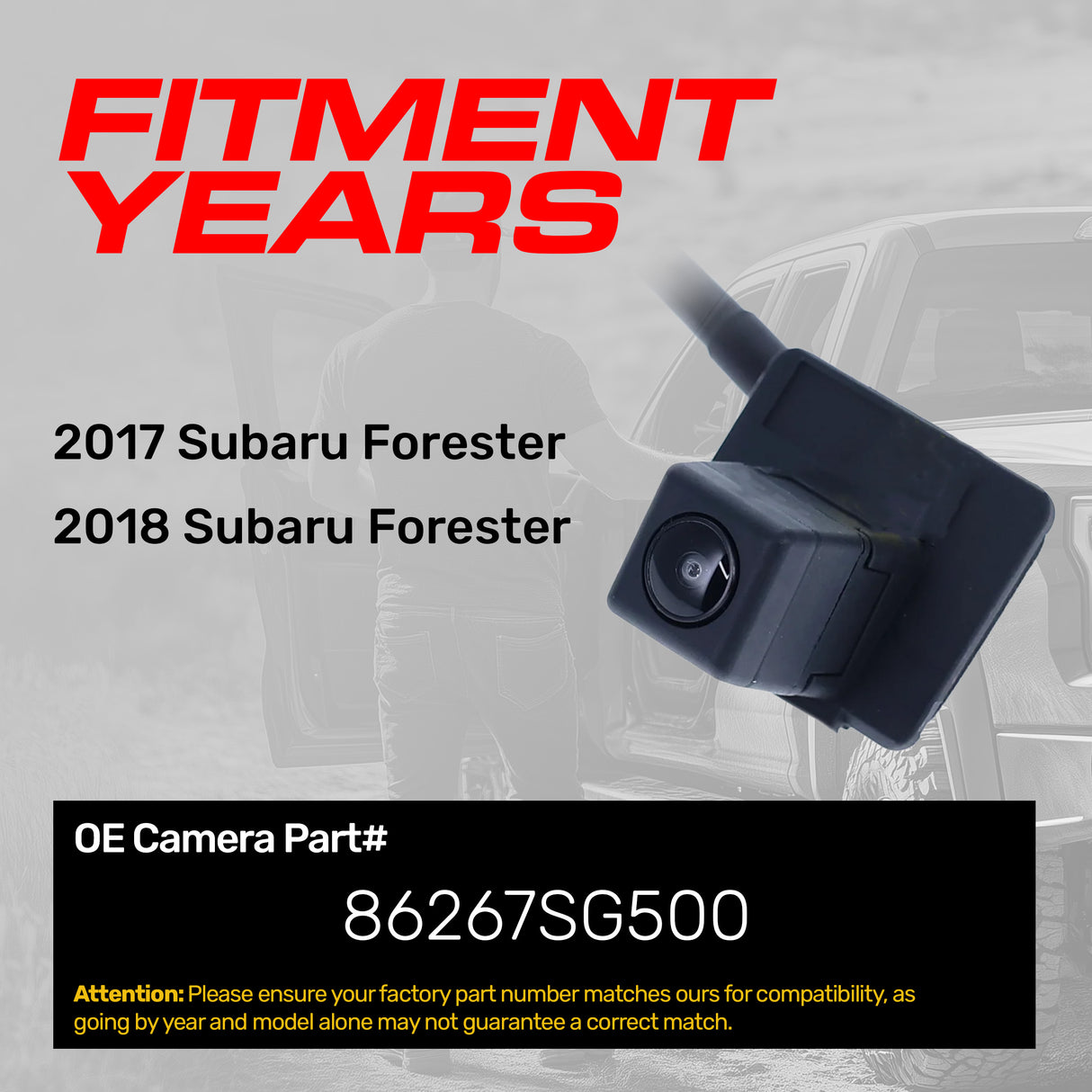 Subaru Forester (2017-2018) OEM Replacement Backup Camera OE Part # 86267SG500