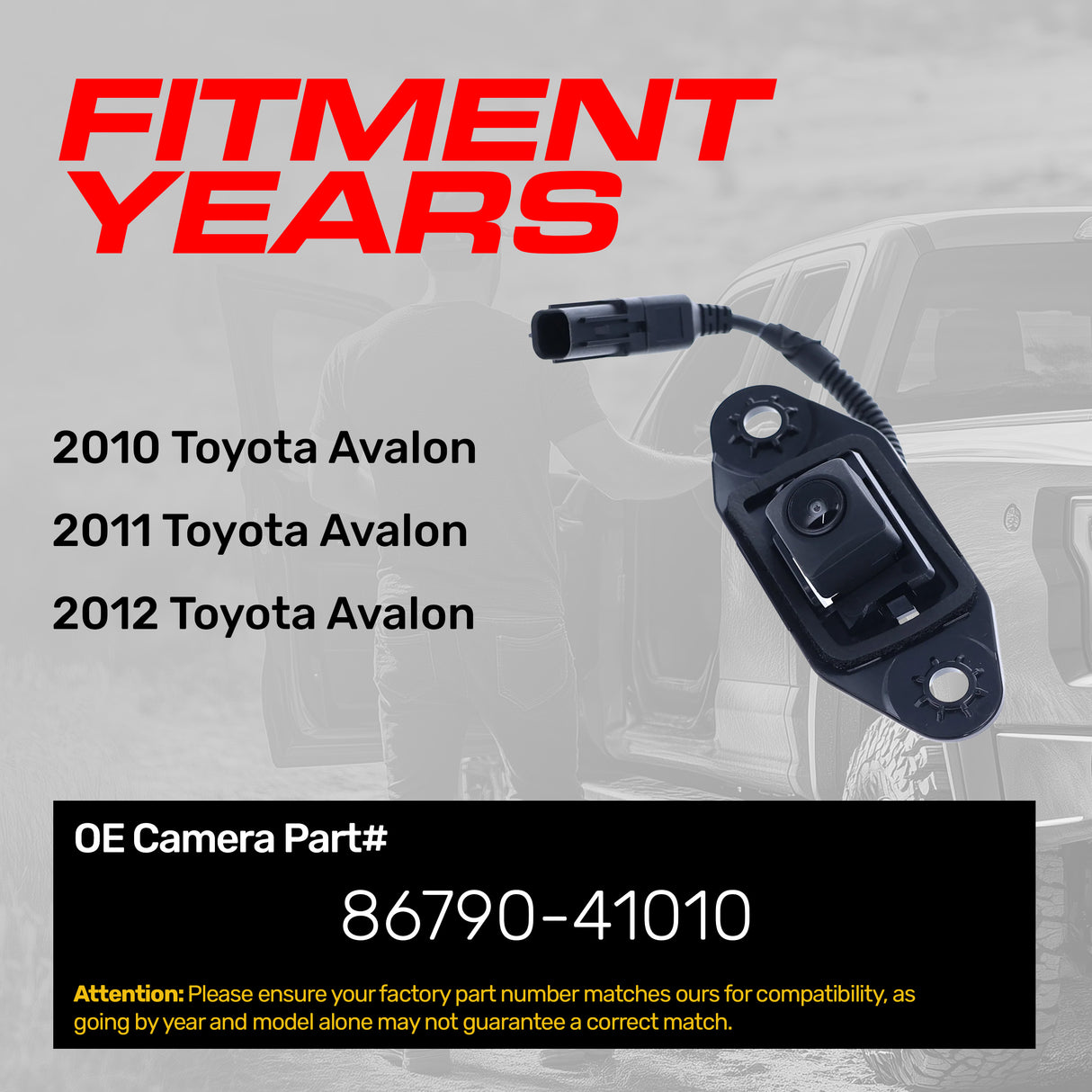 Toyota Avalon (2010-2012) OEM Replacement Backup Camera OE Part # 86790-41010