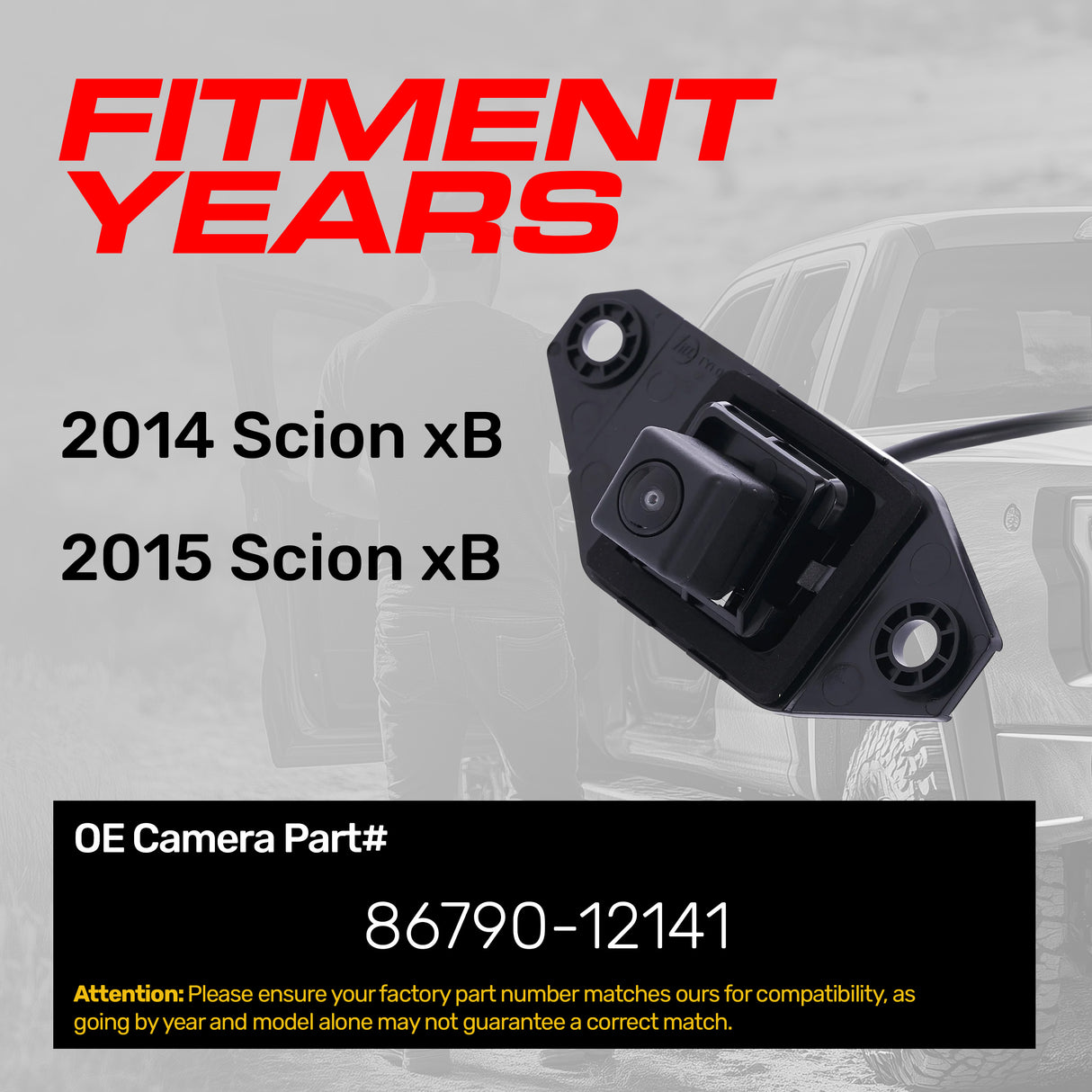 Toyota Scion xB (2014-2015) OEM Replacement Backup Camera OE Part # 86790-12141