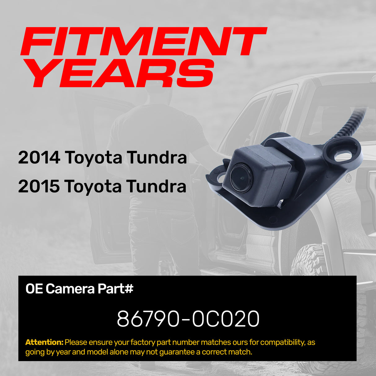 Toyota Tundra (2014-2015) OEM Replacement Backup Camera OE Part # 86790-0C020