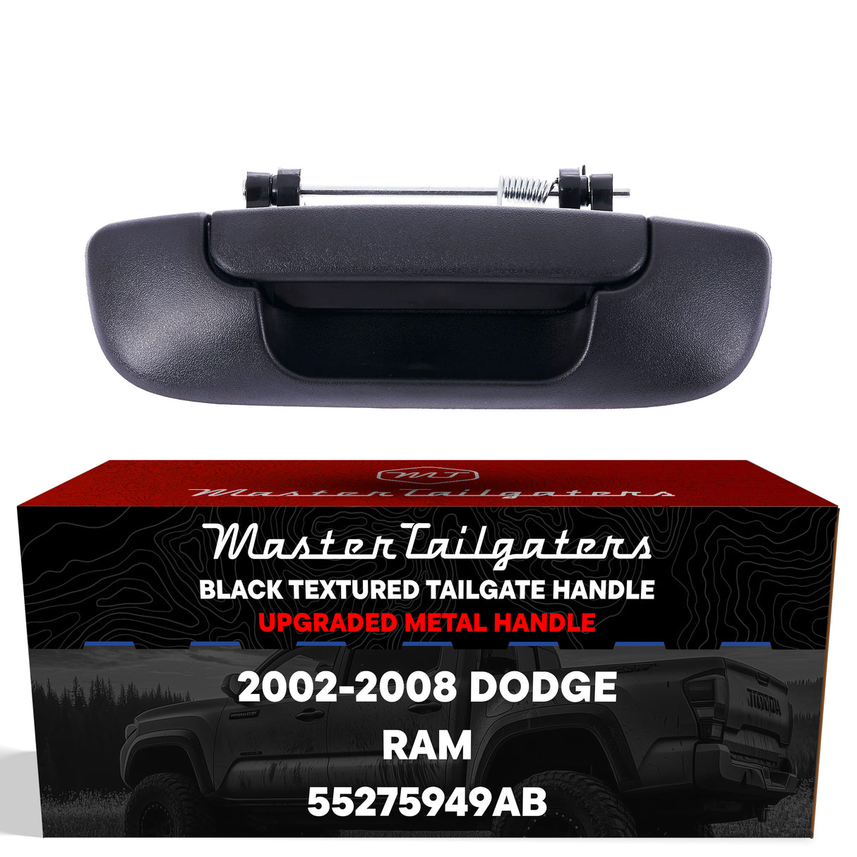 Master Tailgaters Tailgate Handle Upgraded Black Metal Replacement for Dodge Ram (2002-2008) OE Part # 55275949AB