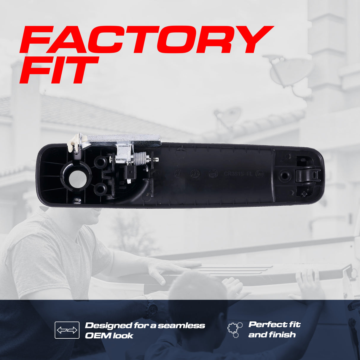 Master Tailgaters Exterior Door Handle Upgraded Black Metal Replacement for Dodge Ram (2009-2018) OE Part # 55112383AE, 55112383AC | Front LH w/Keyhole