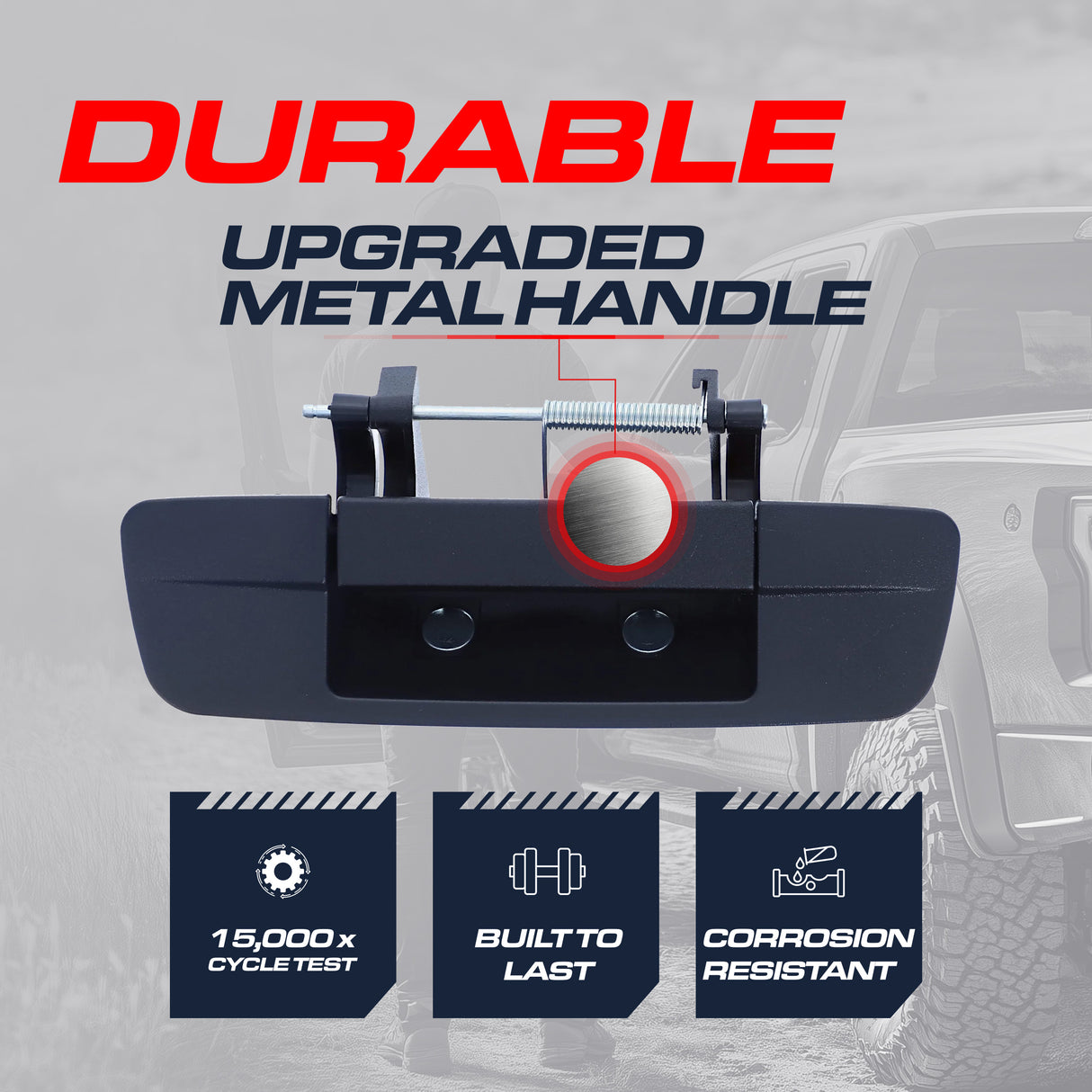 Master Tailgaters Tailgate Handle Upgraded Black Metal Replacement for Dodge Ram (2009-2018) OE Part # 55397292AB