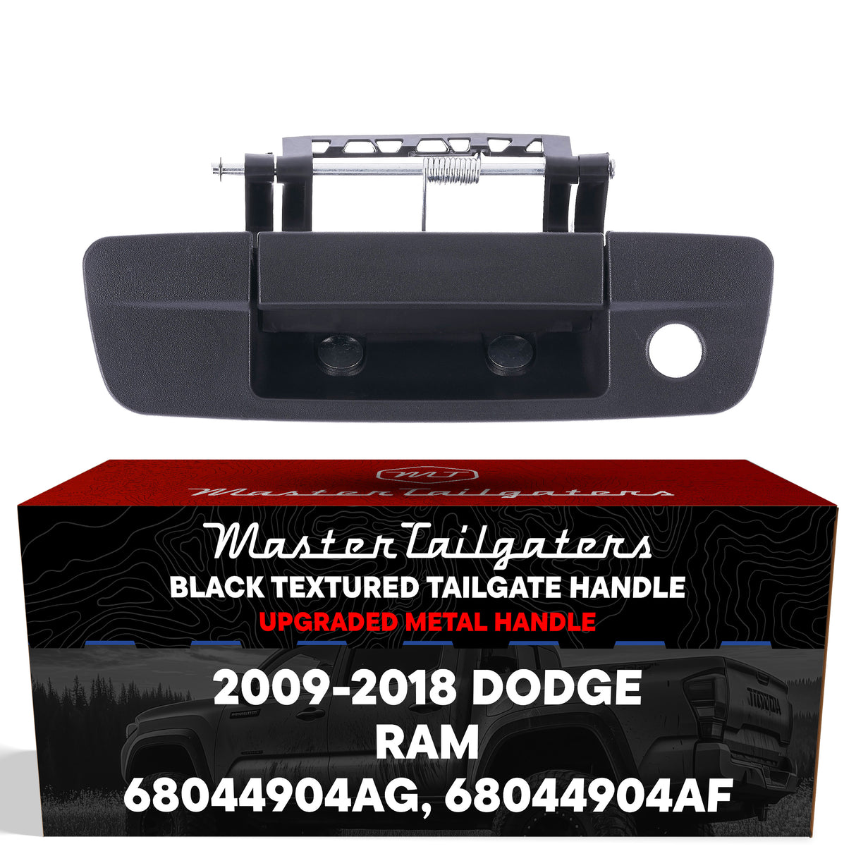 Master Tailgaters Tailgate Handle Upgraded Black Metal Replacement for Dodge Ram (2009-2018) OE Part # 68044904AG, 68044904AF