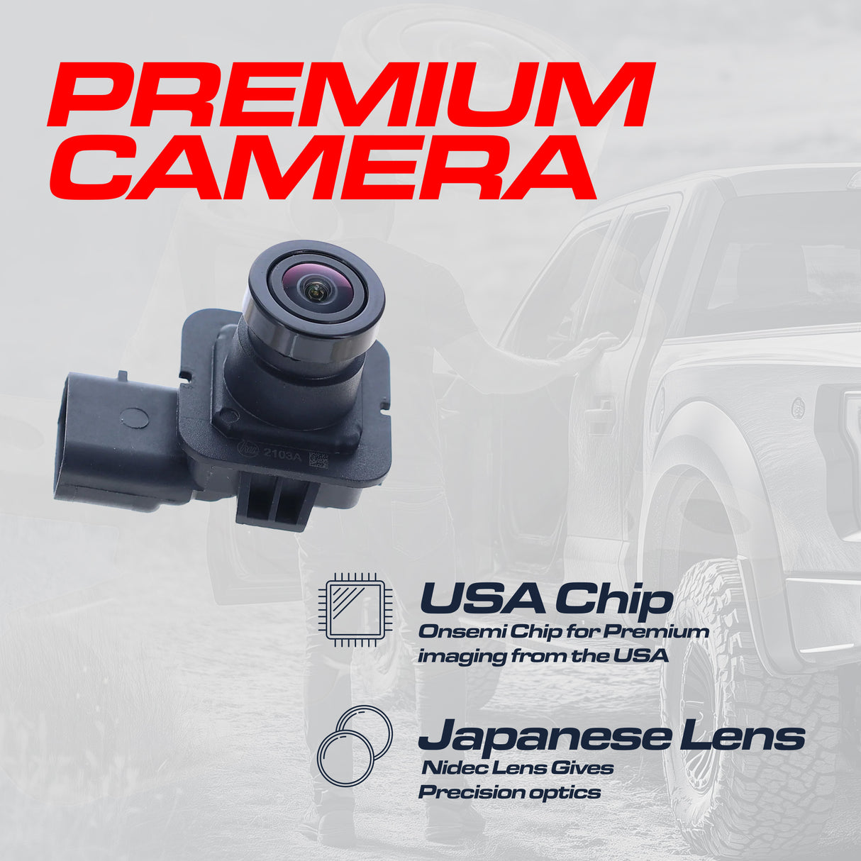 Ford Fiesta Sedan (2014-2017) OEM Replacement Backup Camera OE Part # D2BZ-19G490-B, D2BZ-19G490-D