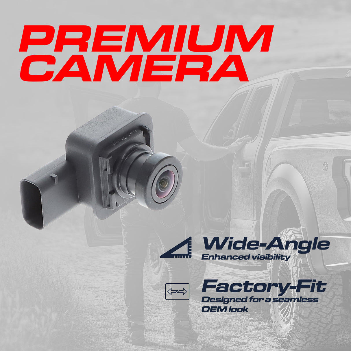 Ford F150 Regular Cab / Extended Cab / Crew Cab w/ Trailer Hook-Up Lamp (2018-2020) OEM Replacement Backup Camera OE Part # JL3Z-19G490-M, JL3Z-19G490-L, JL3Z-19G490-B