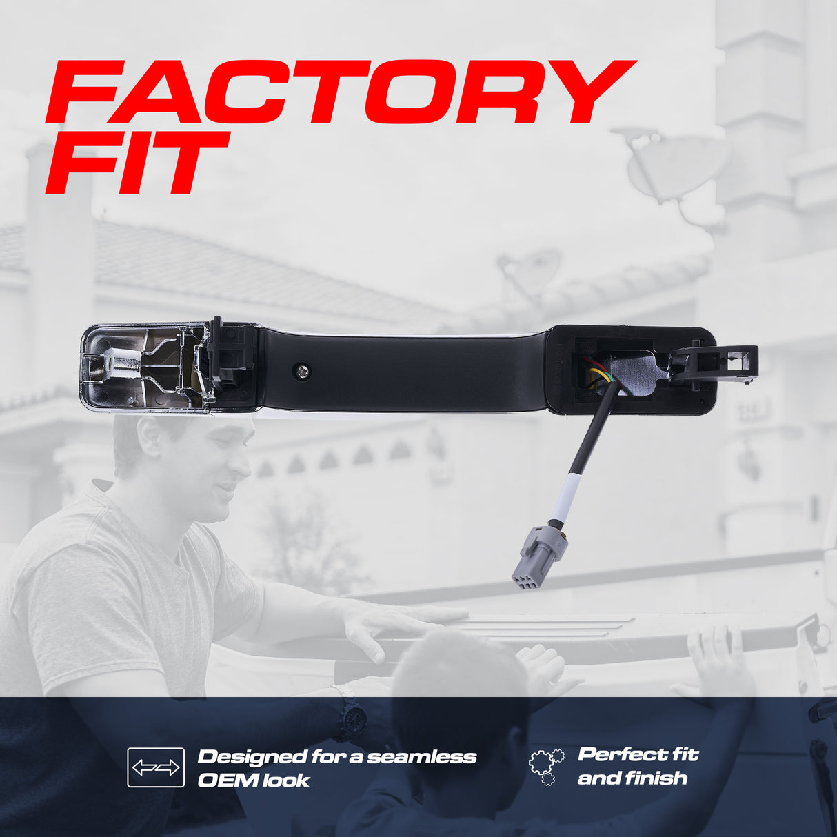 Exterior Door Handle Chrome Replacement for Kia Soul (2014-2019), Soul EV (2015-2019) OE Part # 82651-B2720 | Front Right Passenger Side w/o Keyhole (=Front LH)