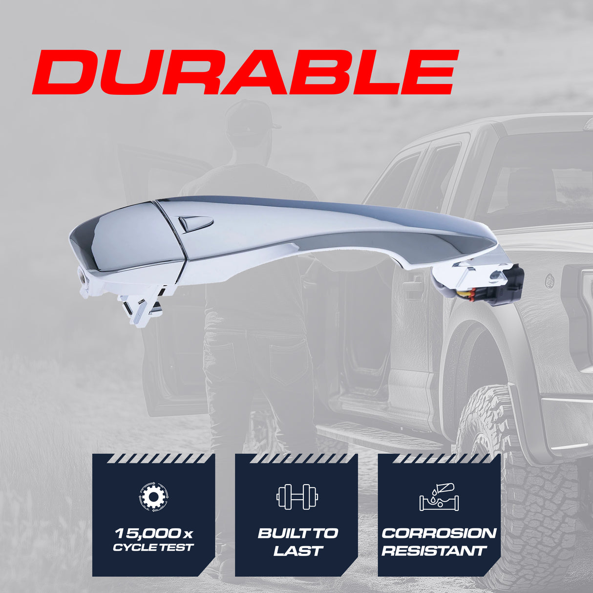 Exterior Door Handle Chrome Replacement for Nissan Altima (13-15), Pathfinder (13-16) OE Part # 80640-3TA3A, 80640-3TA1A | Front Right Passenger Side w/o Keyhole