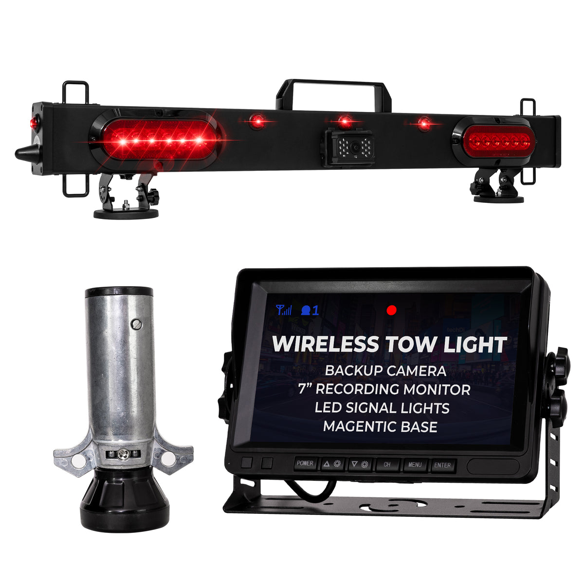 Master Tailgaters 36" Wireless Tow Light Bar with Camera | Choice of 4 Pin Round or 7 Pin Round