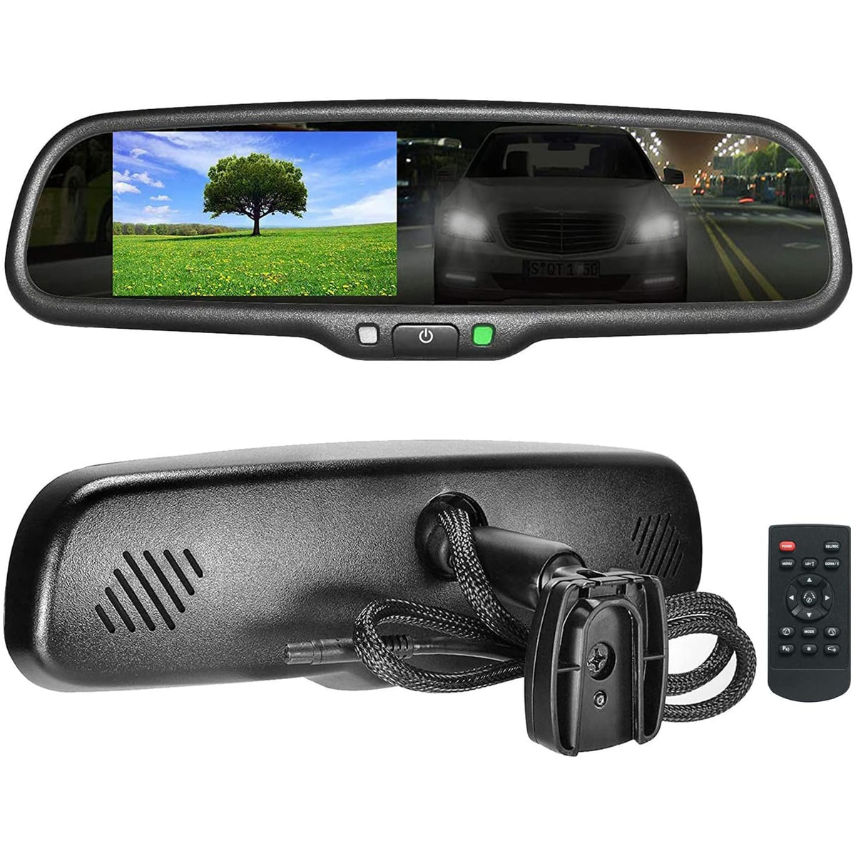  Rear View Mirror Camera with 4.3” Monitor, Super Night Vision  OEM Backup Camera Mirror with IP 68 Waterproof Back Up Camera for Car,  Rearview Mirror for Parking & Driving Safety AUTO-VOX