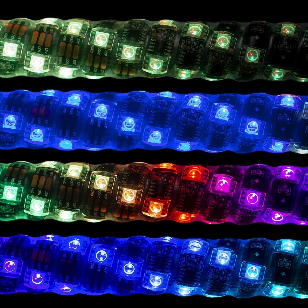 Master Tailgaters 5' Truck LED Flag Pole Hitch Mount with Smartphone App Control - Spiral Chasing Lights