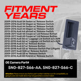 Audi A4/S4 (09-16), A5/S5 (08-17), A6/S6 (12-15), A7/S7 (12-18), Q3 (15-18), Q5/SQ5 (09-17) OEM Replacement Backup Camera OE Part # 5N0-827-566-AA, 5N0-827-566-C