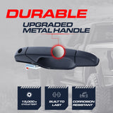 Exterior Door Handle Upgraded Black Metal Replacement for Chevrolet Avalanche, Silverado, Suburban, Tahoe / Cadillac Escalade / GMC Sierra, Yukon (2007-2014) OE Part # 84053438, 20828237, 15915106 | Front LH w/Keyhole - Master Tailgaters