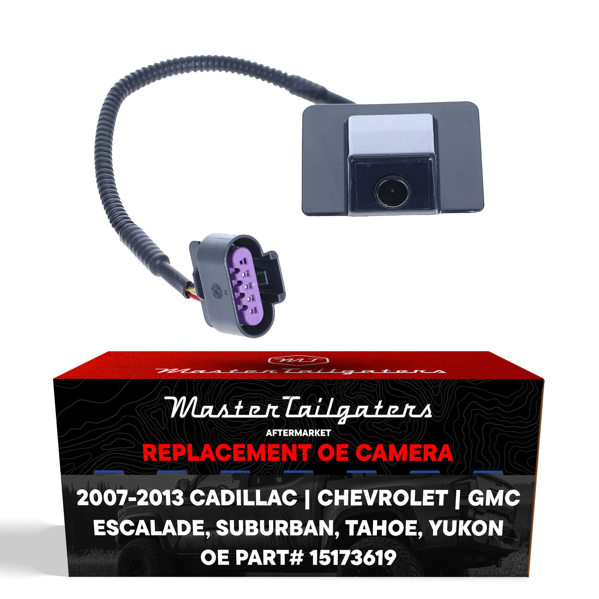 Cadillac Escalade (07-08) / Chevrolet Suburban (07-08), Tahoe (07-08), Tahoe Hybrid (08-13) / GMC Yukon (07-08), Yukon Hybrid (08-13) OEM Replacement Backup Camera OE Part # 15173619 - Master Tailgaters