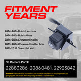 Buick Lacrosse, Allure (2014-2016) / Chevrolet Malibu (2014-2016), Malibu Eco (2013-2014), Volt (2011-2015) OEM Replacement Backup Camera OE Part # 20860481, 22883286, 22923842 - Master Tailgaters