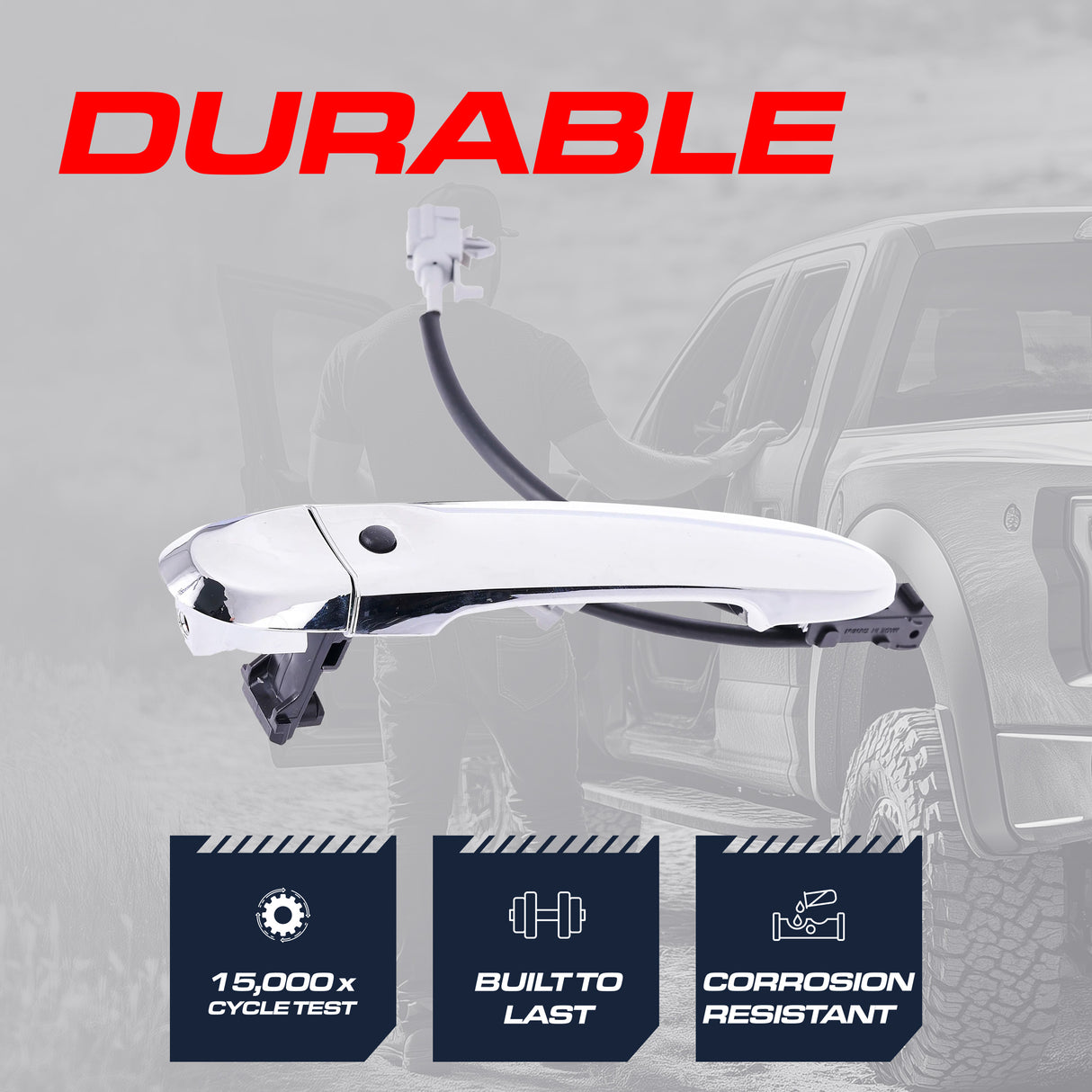 Exterior Door Handle Chrome Replacement for Nissan Cube (09-14), Juke (11-17), Versa (12-24) OE Part # 80640-9KA0A | Front Right Passenger Side w/o Keyhole Cover