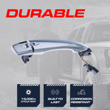 Exterior Door Handle Chrome Replacement for Nissan Maxima (2016-2024), Murano (2015-2024) OE Part # 80640-4RA0B, 80640-4RA0A | Front Left Driver Side w/ Keyhole Cover