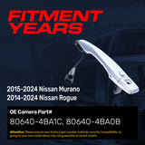 Exterior Door Handle Chrome Replacement for Nissan Murano (2015-2024), Rogue (2014-2024) OE Part # 80640-4BA1C, 80640-4BA0B | Front Left Driver Side w/ Keyhole