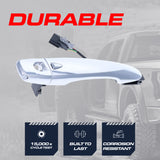 Exterior Door Handle Chrome Replacement for Nissan Murano (2015-2024), Rogue (2014-2024) OE Part # 80640-4BA1C, 80640-4BA0B | Front Left Driver Side w/ Keyhole