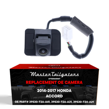 Honda Accord Sedan EX-L (2014-2015), Accord Sedan Touring (2016-2017), Accord Hybrid (2017) OEM Replacement Backup Camera OE Part # 39530-T2A-A41, 39530-T2A-A31, 39530-T2A-A21 - Master Tailgaters