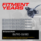 Toyota Camry + Hybrid (2021-2024) OEM Replacement Left Side View Camera OE Part # 86790-06180