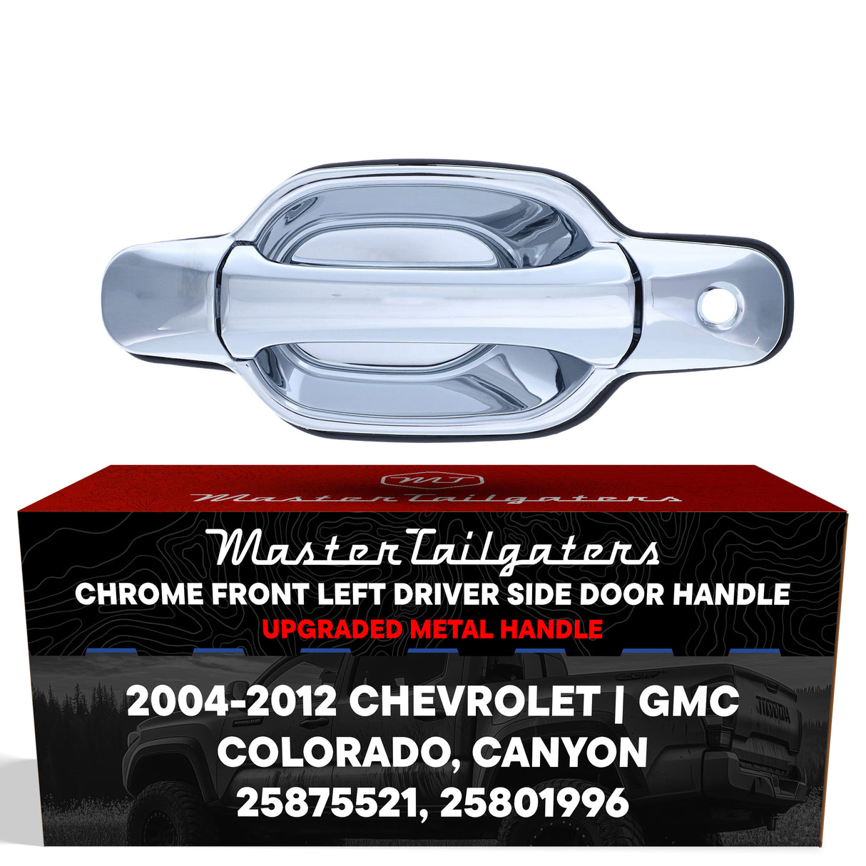 Exterior Door Handle Upgraded Chrome Metal Replacement for Chevrolet Colorado (2004-2012) / GMC Canyon (2004-2012)