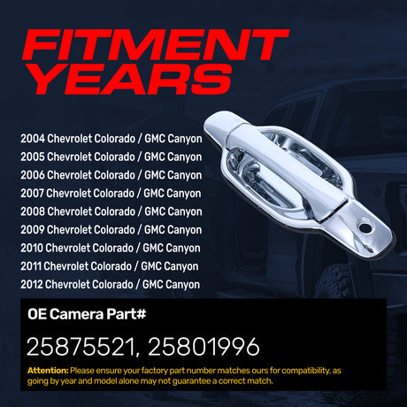 Exterior Door Handle Upgraded Chrome Metal Replacement for Chevrolet Colorado (2004-2012) / GMC Canyon (2004-2012)