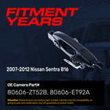 Exterior Door Handle Black Primed Replacement for Nissan Sentra B16 (2007-2012) (Smart Entry System w/ Sensor) OE Part # 80606-ZT52B, 80606-ET92A | Front Right Passenger Side w/o Keyhole