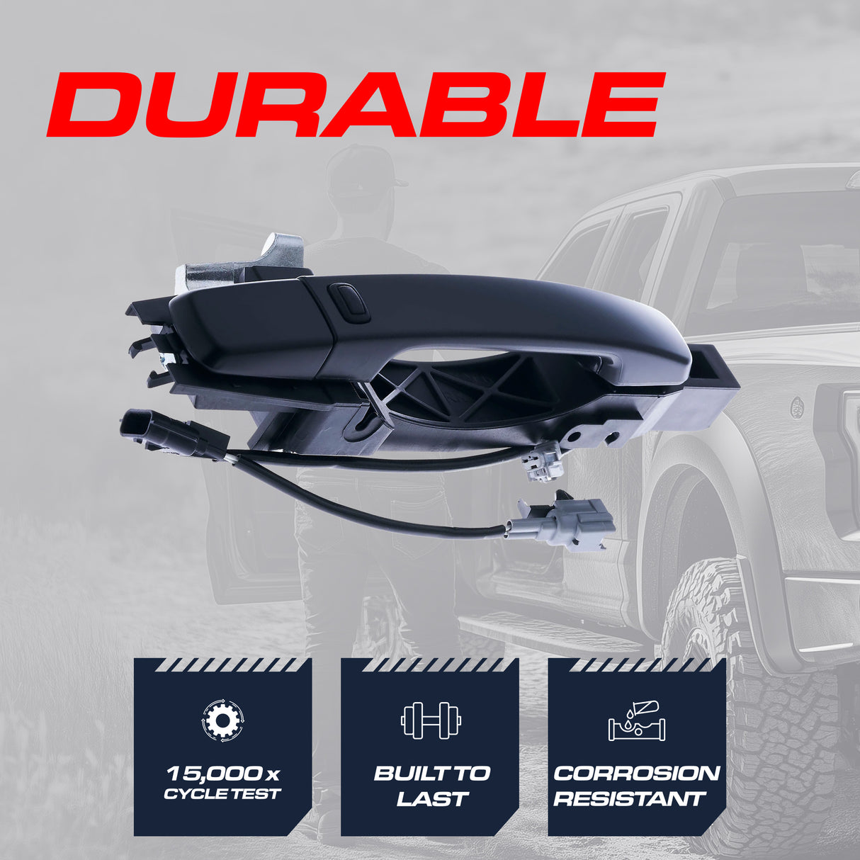 Exterior Door Handle Black Primed Replacement for Nissan Sentra B16 (2007-2012) (Smart Entry System w/ Sensor) OE Part # 80606-ZT52B, 80606-ET92A | Front Right Passenger Side w/o Keyhole