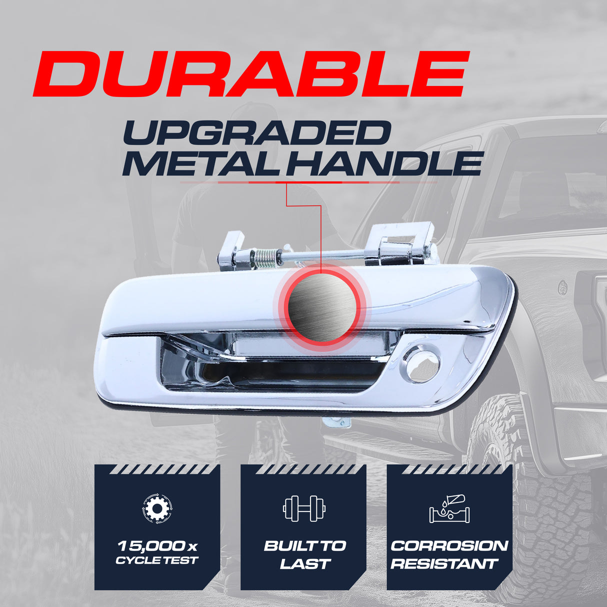Tailgate Handle Upgraded Chrome Metal Replacement for Chevrolet Colorado (2004-2014) / GMC Canyon (2004-2014)