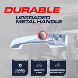 Exterior Door Handle Upgraded Chrome Metal Replacement for Toyota Tundra (2007-2021) OE Part # 69210-0C020 | Front LH w/ Keyhole