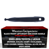 Exterior Door Handle Upgraded Black Metal Replacement for Toyota 4Runner 03-09, Avalon 05-12, Camry 07-11, Tacoma 05-15 / Lexus GX 470 03-09, RX350 07-09 OE Part# 69211-AE010 | Front RH=LH w/ Keyhole