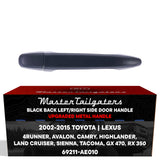 Exterior Door Handle Upgraded Black Metal Replacement for Toyota 4Runner 03-09, Avalon 05-12, Camry 07-11, Tacoma 05-15 / Lexus GX 470 03-09, RX350 07-09 OE Part# 69211-AE010 | Rear RH=LH w/o Keyhole