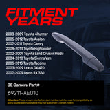 Exterior Door Handle Upgraded Black Metal Replacement for Toyota 4Runner 03-09, Avalon 05-12, Camry 07-11, Tacoma 05-15 / Lexus GX 470 03-09, RX350 07-09 OE Part# 69211-AE010 | Rear RH=LH w/o Keyhole