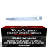 Exterior Door Handle Upgraded Chrome Metal Replacement for Toyota 4Runner 03-09, Avalon 05-12, Camry 07-11, Tacoma 05-15 / Lexus GX 470 03-09, RX350 07-09 OE Part# 69210-58010 | Front RH=LH w/Keyhole