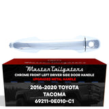 Exterior Door Handle Upgraded Chrome Metal Replacement for Toyota Tacoma (2016-2020) OE Part # 69211-0E010-C1 | Front LH w/ Keyhole