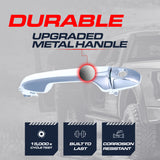 Exterior Door Handle Upgraded Chrome Metal Replacement for Toyota Tacoma (2016-2020) OE Part # 69211-0E010-C1 | Front LH w/ Keyhole