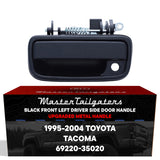 Exterior Door Handle Upgraded Black Metal Replacement for Toyota Tacoma (1995-2004) OE Part # 69220-35020 | Front LH w/ Keyhole